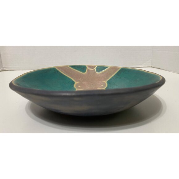 Handcrafted Abstract Female Form Design Stoneware Decorative Bowl Art Pottery - Picture 2 of 5